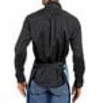 Uncommon Chef 3128 Blue Gray Customizable Poly-Cotton Surge Bib Apron with Black Webbing and 3 Pockets - 34
