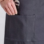 Acopa Kennett Blue Denim Standard Bistro Apron with Pocket and Natural Webbing - 33