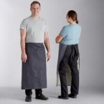 Acopa Kennett Blue Denim Standard Bistro Apron with Pocket and Natural Webbing - 33
