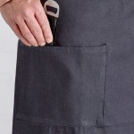 Acopa Kennett Blue Denim Standard Bistro Apron with Pocket and Natural Webbing - 33