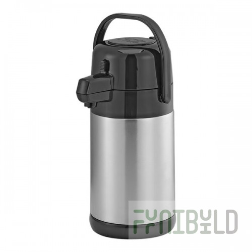 Service Ideas Eco-Air® Slim 1.9 Liter Stainless Steel Lined Airpot with Push Button SECA19S
