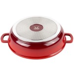 GET Heiss 3 Qt. Red Enamel Coated Cast Aluminum Brazier / Paella Dish with Lid CA-005-R/BK/CC GET Heiss 3 Qt. Red Enamel Coated Cast Aluminum Brazier / Paella Dish with Lid CA-005-R/BK/CC