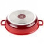 GET Heiss 3 Qt. Red Enamel Coated Cast Aluminum Brazier / Paella Dish with Lid CA-005-R/BK/CC GET Heiss 3 Qt. Red Enamel Coated Cast Aluminum Brazier / Paella Dish with Lid CA-005-R/BK/CC