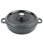 GET Heiss 3 Qt. Red Enamel Coated Cast Aluminum Brazier / Paella Dish with Lid CA-005-R/BK/CC GET Heiss 3 Qt. Red Enamel Coated Cast Aluminum Brazier / Paella Dish with Lid CA-005-R/BK/CC