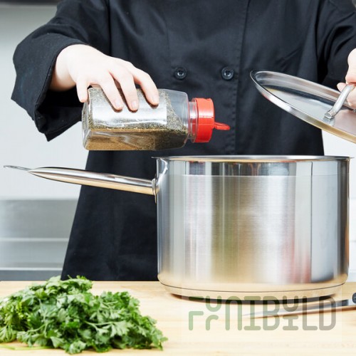 Vollrath 3806 Optio 6.75 Qt. Stainless Steel Sauce Pan with Aluminum-Clad Bottom and Cover