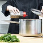 Vollrath 3806 Optio 6.75 Qt. Stainless Steel Sauce Pan with Aluminum-Clad Bottom and Cover