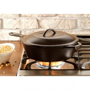 Lodge L8CF3 3.2 Qt. Pre-Seasoned Cast Iron Deep Skillet with Cover Lodge L8CF3 3.2 Qt. Pre-Seasoned Cast Iron Deep Skillet with Cover
