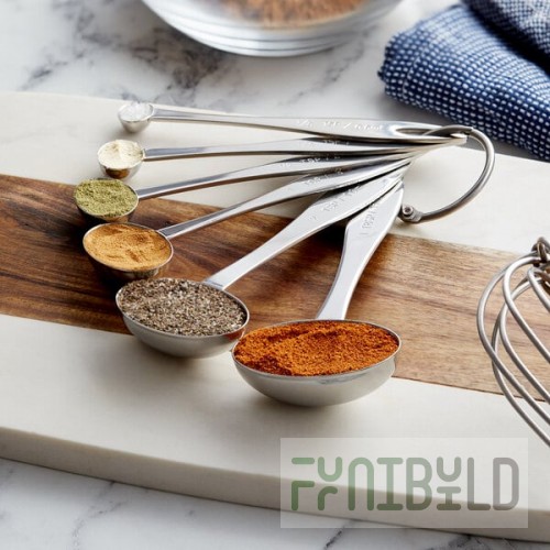 Vollrath 46588 Stainless Steel Measuring Spoon Set - 6 Piece