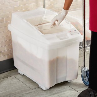 Araven 00919 21 Gallon / 335 Cup Light-Duty Mobile Ingredient Bin with Sliding Lid