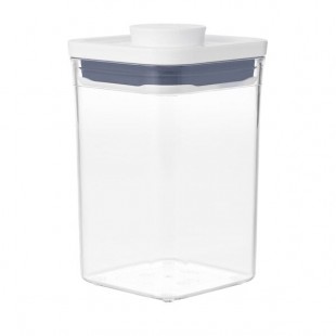 OXO Good Grips 1.1 Qt. Clear Square SAN Plastic Food Storage Container with White POP Lid OXO Good Grips 1.1 Qt. Clear Square SAN Plastic Food Storage Container with White POP Lid