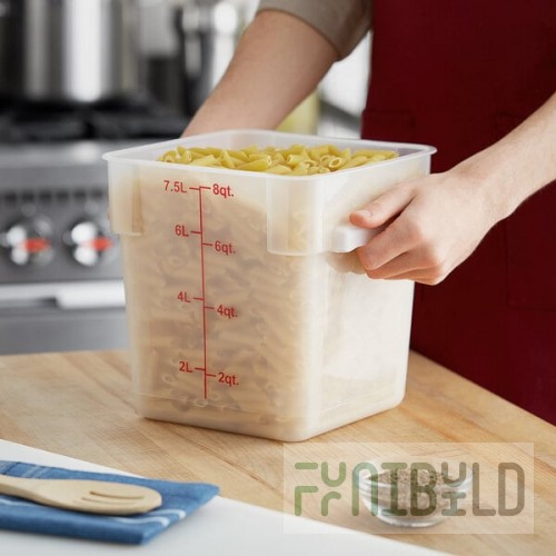 Choice 8 Qt. Translucent Square Polypropylene Food Storage Container