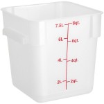Choice 8 Qt. Translucent Square Polypropylene Food Storage Container