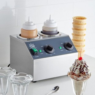 Carnival King Double 32 oz. Sauce / Topping Bottle Warmer with 6 Squeeze Bottles - 400W, 120V