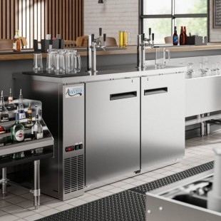 Avantco UDD-60-HC-S (2) Triple Tap Kegerator Beer Dispenser - Stainless Steel, (2) 1/2 Keg Capacity