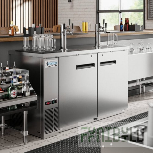 Avantco UDD-60-HC-S (2) Triple Tap Kegerator Beer Dispenser - Stainless Steel, (2) 1/2 Keg Capacity