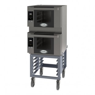 Cadco Bakerlux Station BLS-3HGD-2 Double Stacked 3-Shelf Half Size Heavy-Duty Digital Countertop Convection Ovens with GO Control Panels and Stand - 120V Cadco Bakerlux Station BLS-3HGD-2 Double Stacked 3-Shelf Half Size Heavy-Duty Digital Countertop Convection Ovens with GO Control Panels and Stand - 120V