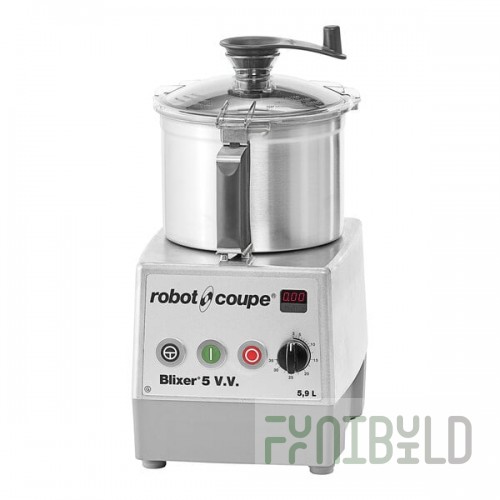 Robot Coupe BLIXER5VV Variable-Speed 6 Qt. / 5.9 Liter Stainless Steel Batch Bowl Food Processor - 120V, 2 hp