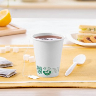 Solo 8 oz. Single Wall White Compostable PLA Paper Hot Cup - 50/Pack Solo 8 oz. Single Wall White Compostable PLA Paper Hot Cup - 50/Pack
