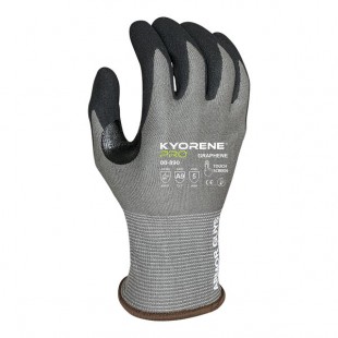 Armor Guys Kyorene Pro 00-890-L Gray 18 Gauge A9 Graphene Gloves with Black HCT Microfoam Nitrile Palm Coating and White Cuff - Large Armor Guys Kyorene Pro 00-890-L Gray 18 Gauge A9 Graphene Gloves with Black HCT Microfoam Nitrile Palm Coating and White Cuff - Large