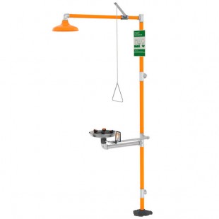 Guardian Equipment GBF1909BC Barrier-Free Safety Station with WideArea Eye and Face Wash, Plastic Shower Head, and Stainless Steel Cover