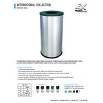 Ex-Cell Kaiser INT1528 T-8 SS BLX International Collection Stainless Steel 18 Gallon Round Trash Can with Black Textured Lid Ex-Cell Kaiser INT1528 T-8 SS BLX International Collection Stainless Steel 18 Gallon Round Trash Can with Black Textured Lid