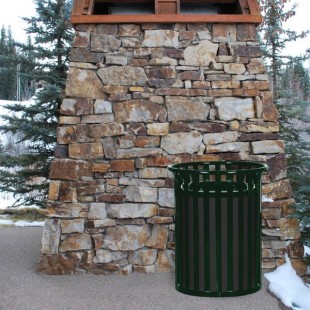 Ex-Cell Kaiser SC-2633 HGR Streetscape Hunter Green Gloss 37 Gallon Round Classic Outdoor Trash Can