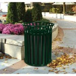 Ex-Cell Kaiser SC-2633 HGR Streetscape Hunter Green Gloss 37 Gallon Round Classic Outdoor Trash Can