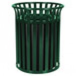 Ex-Cell Kaiser SC-2633 HGR Streetscape Hunter Green Gloss 37 Gallon Round Classic Outdoor Trash Can