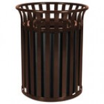 Ex-Cell Kaiser SC-2633 HGR Streetscape Hunter Green Gloss 37 Gallon Round Classic Outdoor Trash Can