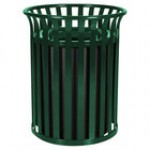 Ex-Cell Kaiser SC-2633 HGR Streetscape Hunter Green Gloss 37 Gallon Round Classic Outdoor Trash Can