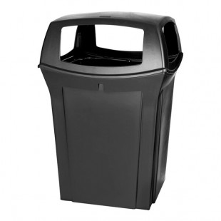 Rubbermaid® FG917388BLA Ranger Black Square Trash Can with 4 Openings 45 Gallon Rubbermaid® FG917388BLA Ranger Black Square Trash Can with 4 Openings 45 Gallon