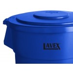 Lavex 55 Gallon Blue Round Commercial Trash Can and Lid