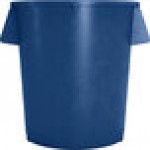 Lavex 55 Gallon Blue Round Commercial Trash Can and Lid