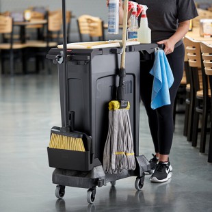 Rubbermaid® 2032953 Slim Jim 23 Gallon Black Rim Caddy Kit with Rectangular Container, Rim Caddy, and Dolly
