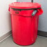 Rubbermaid® BRUTE 32 Gallon Red Round Trash Can and Lid