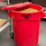 Rubbermaid® BRUTE 32 Gallon Red Round Trash Can and Lid