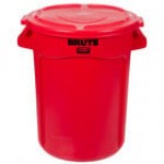 Rubbermaid® BRUTE 32 Gallon Red Round Trash Can and Lid