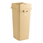 Lavex 23 Gallon Beige Square Trash Can with Drop Shot Lid