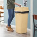 Lavex 23 Gallon Beige Square Trash Can with Drop Shot Lid
