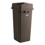 Lavex 23 Gallon Beige Square Trash Can with Drop Shot Lid