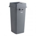 Lavex 23 Gallon Beige Square Trash Can with Drop Shot Lid