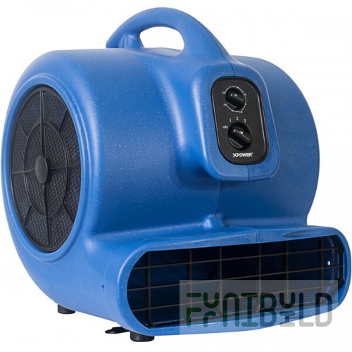 XPOWER X-800TF Blue 3-Speed Air Mover with Timer and Filter Kit - 3/4 hp
