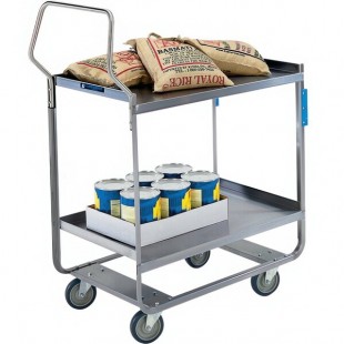 Lakeside 4543 Handler Series Stainless Steel Two Shelf Heavy Duty Utility Cart - 38 3/8 Lakeside 4543 Handler Series Stainless Steel Two Shelf Heavy Duty Utility Cart - 38 3/8