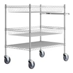 Regency Chrome Two Basket and One Shelf Utility Cart - 24 Regency Chrome Two Basket and One Shelf Utility Cart - 24