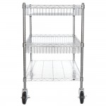 Regency Chrome Two Basket and One Shelf Utility Cart - 24 Regency Chrome Two Basket and One Shelf Utility Cart - 24