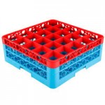 Carlisle RG25-414 OptiClean 25 Compartment Glass Rack with 4 Extenders