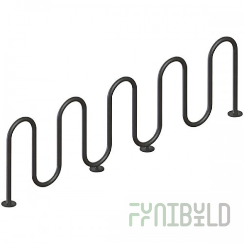 Wausau Tile 9-Loop Powder-Coated Metal Surface Mount Bike Rack