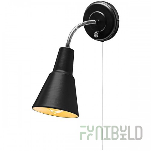 Globe Modern Matte Black / Chrome Gooseneck Plug-In or Hardwire Wall Sconce - 120V, 60W