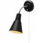 Globe Modern Matte Black / Chrome Gooseneck Plug-In or Hardwire Wall Sconce - 120V, 60W Globe Modern Matte Black / Chrome Gooseneck Plug-In or Hardwire Wall Sconce - 120V, 60W