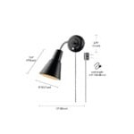 Globe Modern Matte Black / Chrome Gooseneck Plug-In or Hardwire Wall Sconce - 120V, 60W Globe Modern Matte Black / Chrome Gooseneck Plug-In or Hardwire Wall Sconce - 120V, 60W